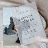 KRISTEN Moderne minimalistische bruiloft Vellum Uitnodigingen