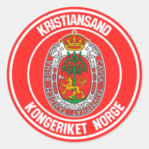 Kristiansand Round Emblem Ronde Sticker