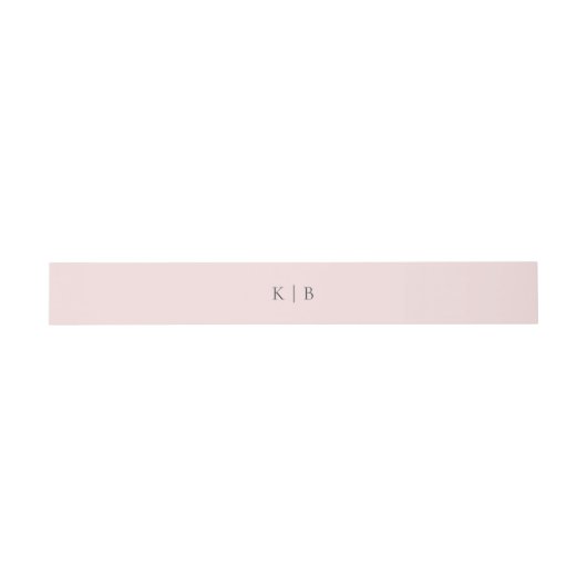 Kristina Elegant Simple Monogram Pastel Pink Uitnodigingen Wikkel (Vlak)