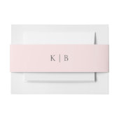Kristina Elegant Simple Monogram Pastel Pink Uitnodigingen Wikkel (Voorkant Voorbeeld)