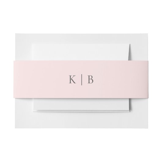Kristina Elegant Simple Monogram Pastel Pink Uitnodigingen Wikkel (Voorkant Voorbeeld)