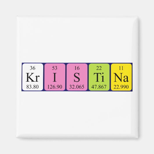 Kristina periodiek table name magnet magneet (Voorkant)