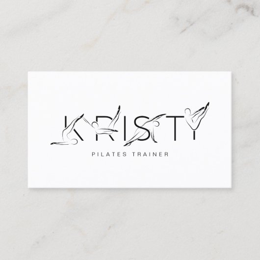 KRISTY Nom Pilates Instructeur Carte de visite (Devant)