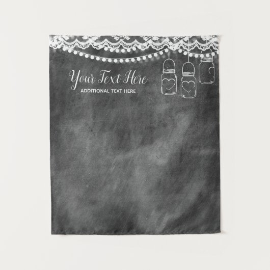 Kritbords Kant Bruiloft Foto Booth Achtergrond Wandkleed (Voorkant)