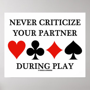 Kritiek nooit op uw Partner tijdens de Brug van he Poster