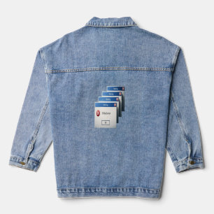 Kritieke Fout — Retro Windows Waarschuwingsvenster Denim Jacket