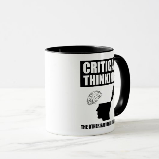 Kritisch denken over het andere nationale tekort mok (Voorkant rechts)