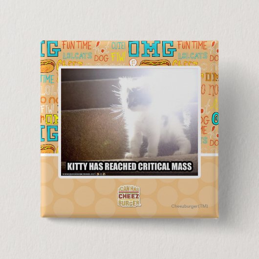 Kritisch massaal Kat Vierkante Button 5,1 Cm (Voorkant)