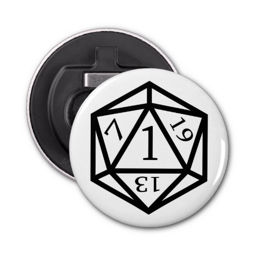 Kritische defecte D20-Button Button Flesopener (Voorkant)