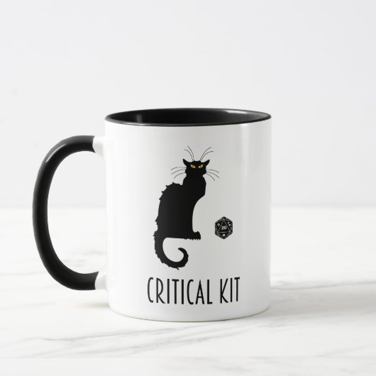Kritische kit Funny Cat D20 RPG Tabletop Gaming Mok (Links)