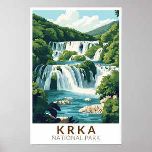 Krka Nationaal Park Kroatië Illustratie Reiskunst Poster