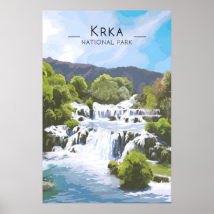 Krka Nationaal Park Reisposter Kroatië Poster