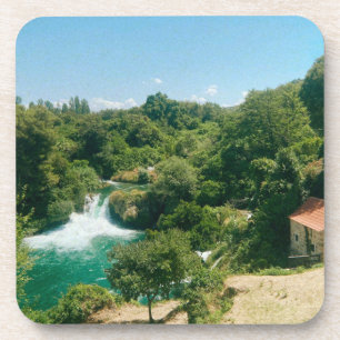 Krka Watervallen - Nationaal Park Krka - Kroatië Bier Onderzetter