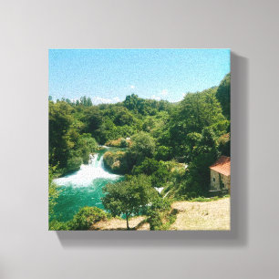 Krka Watervallen - Nationaal Park Krka - Kroatië Canvas Afdruk