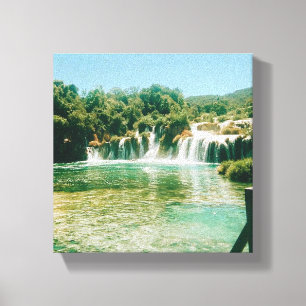 Krka Watervallen - Nationaal Park Krka - Kroatië Canvas Afdruk