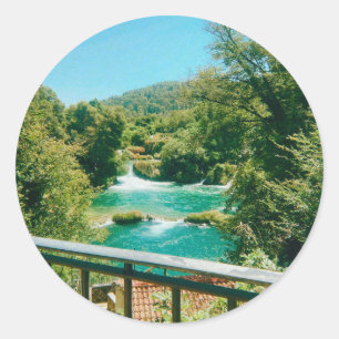 Krka Watervallen - Nationaal Park Krka - Kroatië Ronde Sticker