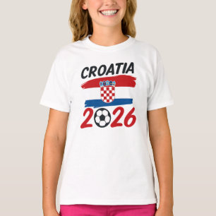 Kroatië 2026 Voetbalfan ontwerp vlag kleuren T-shirt