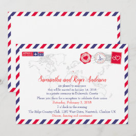 Kroatië Air Mail Post Huwelijksreceptiekaart Kaart