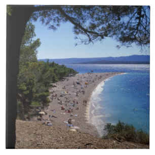Kroatië, Brac-eiland, Bol, Golden Cape-strand Tegeltje