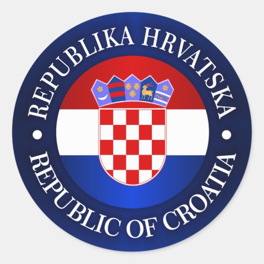Kroatië (d) ronde sticker (Voorkant)