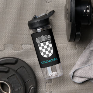 Kroatië Fitness en Kroatische wapenschild / vlag Waterfles