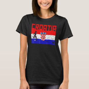 Kroatië Football Soccer Fan Jersey Flag Zagreb Cro T-shirt