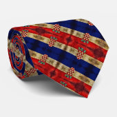 Kroatië Gentleman's Satijn Streep Stropdas (Opgerold)
