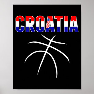 Kroatië honkbalfans trui - Kroatische vlag sport Poster