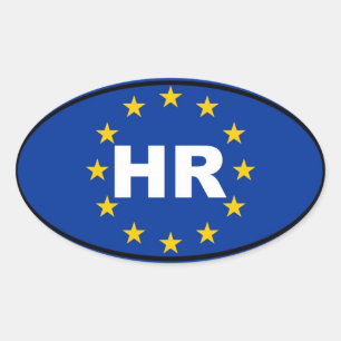 Kroatië - HR - Europees Ovale Sticker