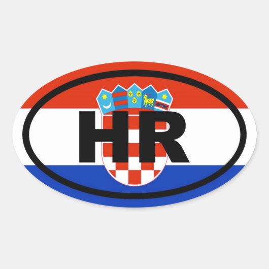 Kroatië HR Europees Ovale Sticker (Voorkant)