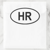 Kroatië "HR" Ovale Sticker (Tas)