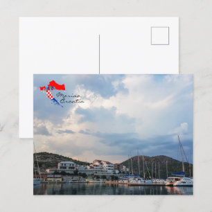 Kroatië Hrvatska Adriatisch Zee Jachthaven Briefkaart