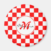 Kroatië | Hrvatska | Geruite naam Monogram Magneet (Voorkant)