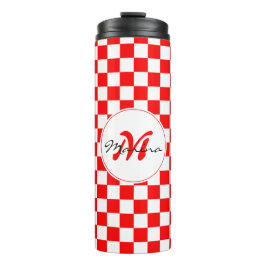 Kroatië | Hrvatska | Geruite Naam Monogram  Thermosbeker