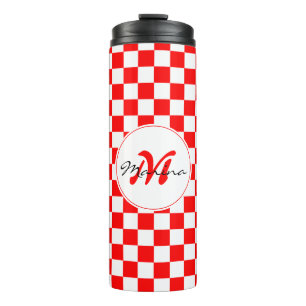 Kroatië   Hrvatska   Geruite Naam Monogram  Thermosbeker