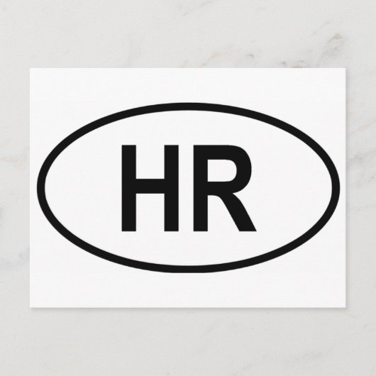 Kroatië (Hrvatska) Int'l Vehicle Reg. coderen Briefkaart (Voorkant)