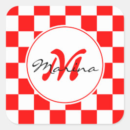 Kroatië | Hrvatska | Naam Monogram Vierkante Sticker
