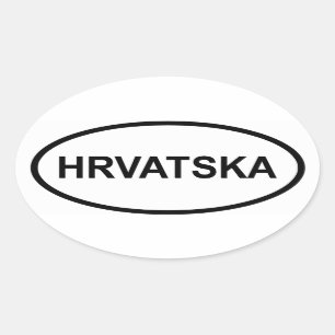 Kroatië "Hrvatska" Ovale Sticker