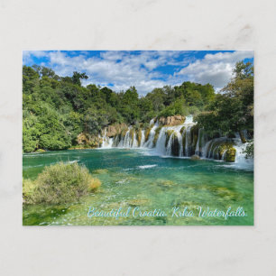 Kroatië, Krka-watervallen panorama-opname op afsta Feestdagenkaart