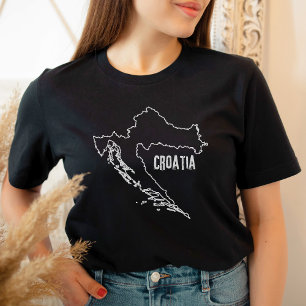 Kroatië Landkaart overzicht Kroatische lijnvorm T-shirt