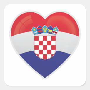 Kroatië Liefde Icoon Vierkante Sticker