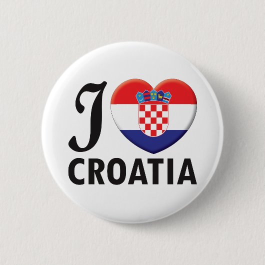 Kroatië Love Ronde Button 5,7 Cm (Voorkant)