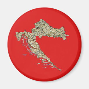 Kroatië Map Magnet Magneet