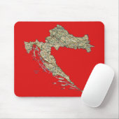 Kroatië Map Mousepad Muismat (Met muis)