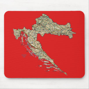 Kroatië Map Mousepad Muismat
