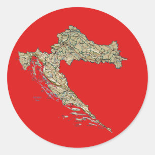 Kroatië Map Sticker