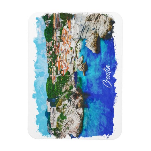 Kroatië Panorama Uitzicht Reizen Magneet (Verticaal)