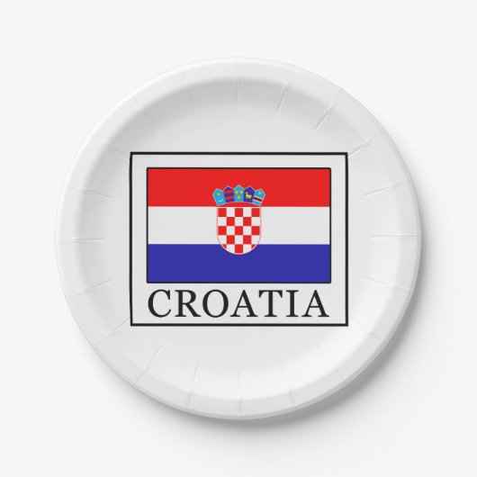 Kroatië Papieren Bordje (Voorkant)