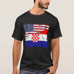 Kroatië Pride Kroatisch-Amerikaanse vlag Roots Her T-shirt