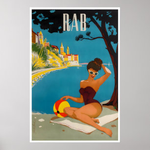 Kroatië Reisposter Rab Eiland Kunst Strandprint Poster